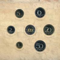 2005. 1Ft-100Ft (7xklf) forgalmi sor szettben + 2005. 10Ft "József Attila", a belső tok ra...