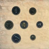 2005. 1Ft-100Ft (7xklf) forgalmi sor szettben + 2005. 10Ft "József Attila", a belső tok ra...