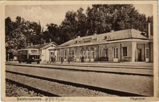 1930 Balatonszemes, pályaudvar, vasútállomás, sínautóbusz (EK)