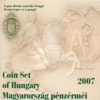 2007. 1Ft-100Ft (7xklf) "Berán Lajos és a pengő" forgalmi sor szettben + "Berán Lajos és a pengő" kétoldalas Ag emlékérem T:BU kis patina, ragasztás kissé engedett Adamo FO41.3