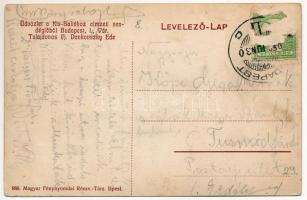1912 Budapest I. Üdvözlet a Kis-Baltához címzett vendéglőből, ifj. Dankovszky Ede tulajdonos. Tárnok...