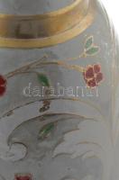 Réz tűzzománcos padlóváza, kopásokkal, jelzéssel, m: 40 cm