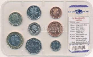 Man-sziget 2009. 1p-2P (8xklf) "A világ pénzei" forgalmi összeállítás fóliatokban, német n...
