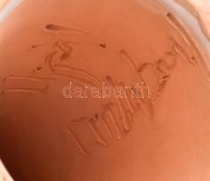 Újpál György: Nő virágcsokorral. Jelzéssel, kopásokkal, m: 31 cm