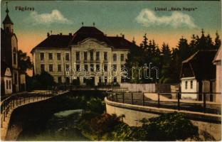 Fogaras, Fagaras; Liceul "Radu Negru" / gimnázium / grammar school (ragasztónyom / glue ma...