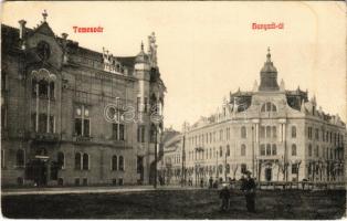 1909 Temesvár, Timisoara; Hunyadi út / street view (EK)