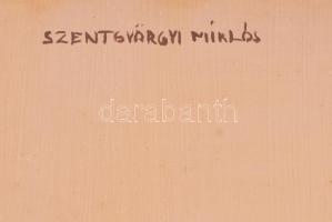 Szentgyörgyi Miklós (1955-): Csendélet. Olaj, farost, jelzett, sérült, 80×60 cm