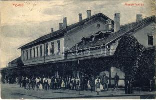 1913 Tövis, Teius; Vasútállomás. Róth S. József kiadása / railway station (fa)