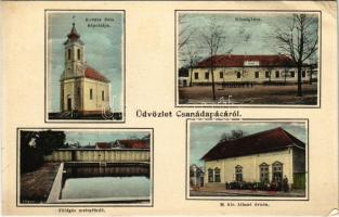 1929 Csanádapáca, községháza, földgáz meleg fürdő, m. kir. állami óvoda, Kovács Béla kápolnája (EK)