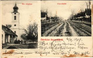 1908 Baracska, Református templom, utca. Özv. Lövinger Teréz kiadása (r)