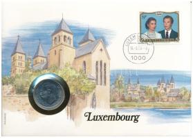 Luxemburg 1980. 5Fr felbélyegzett borítékban, bélyegzéssel, német nyelvű leírással T:UNC  Luxembourg 1980. 5 Francs in envelope with stamp and cancellation, with German description C:UNC