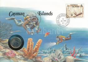 Kajmán-szigetek 1987. 10c felbélyegzett borítékban, bélyegzéssel, német nyelvű leírással T:UNC Cayman Islands 1987. 10 Cents in envelope with stamp and cancellation, with German description C:UNC