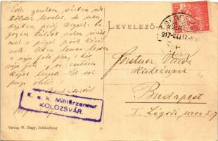 1917 Segesvár, Schässburg, Sighisoara; látkép. W. Nagy kiadásda / general view + "K. u. K. Mili...