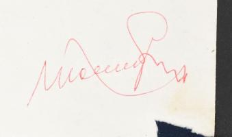 Olvashatatlan jelzéssel, magyar alkotó (Mialkovszky Erzsébet?): Jelmezterv, össz. 14 db, 1980 körül....