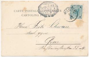 1901 Aubepine Esperance. Belgian Art Nouveau postcard. Dietrich & Co. Bruxelles litho s: Henri M...