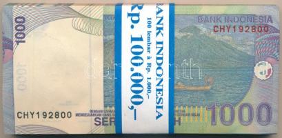 Indonézia 2013. 1000R (100x) sorszámkövetők, eredeti banki kötegelővel T:UNC,AU hullámos papír Indon...