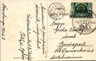 1940 Nagybánya, Baia Mare; Parcul Reg. Maria / Ligeti részlet, pavilon. Frankovits A. kiadása / park...