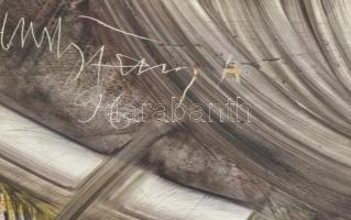 Hercsuth Ferenc (1942-): Absztrakt kompozíció (cím nélkül), 1996. Olaj, farost, jelezve középen fent...