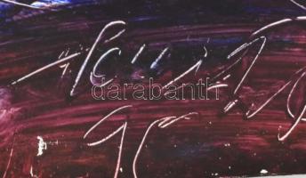 Hercsuth Ferenc (1942-): Kompozíció (cím nélkül), 1995. Olaj, farost, jelezve balra középen lent, há...