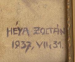 Héya Zoltán (1895-1979?): Portré. Olaj, vászon, jelzett. Dekoratív, üvegezett, kissé sérült fakeretb...