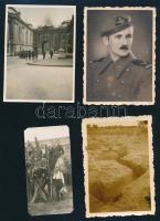 cca 1915-1945 Vegyes katonai fotók, 9 db, a hátoldalon részben feliratozva, 14x9 cm és 7,5x4 cm közö...