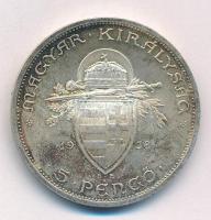 1938. 5P Ag "Szent István" T:AU patina
Adamo P8.1
