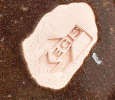 Retro mázas kerámia váza, alján csiszolt felirattal, hibátlan, m: 17 cm