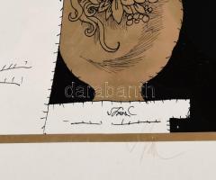 Szász Endre (1926-2003): Szürrealisztikus Hölgy. Szitanyomat, papír, jelzett, számozott (32/100), üv...