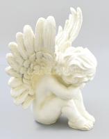 Alvó puttó szobor, műanyag, kopással, m: 29 cm