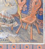 D. Varga Edit, működött a XX. sz. első felében: Királylány (illusztráció). Akvarell, papír, jelezve ...