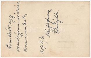 1927 Komárom, Komárnó; özv. Kreft Ferencné "Széchenyi" szállodája, lovaskocsi / hotel, hor...