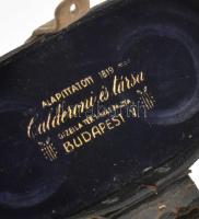 Calderoni és Társa antik távcső, saját tokjában, jelzéssel, kopással, 11x8 cm