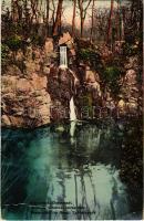 1916 Kismarton, Eisenstadt; Vízesés a herczegi várkertben. Kern Viktor kiadása / Wasserfall im fürstl. Schlosspark / waterfall in the castle park (EB)