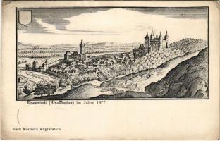 1916 Kismarton, Eisenstadt; 1677-ben. rézmetszet / im Jahre 1677. Nach Merian's Kupferstich / im 1677. copper engraving (EK)