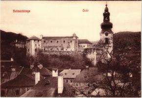 Selmecbánya, Schemnitz, Banská Stiavnica; Óvár / old castle (vágott / cut)