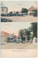 1912 Komáromfüss, Komárom-Füss, Fis, Trávnik; Fő tér, Saltzer Mór vegyeskereskedés üzlete, bor, sör és pálinka mérése és saját kiadása / main square, shop (EK)