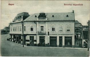 1911 Ungvár, Uzshorod, Uzhhorod, Uzhorod; Bercsényi nagy szálloda, étterem és sörcsarnok, Juszkovits üzlete / hotel, restaurant and beer hall, shop (EK)