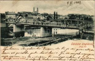 1902 Ungvár, Uzshorod, Uzhhorod, Uzhorod; Nagy híd. Feuerlicht testvérek kiadása / bridge (EB)