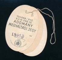 1943 Vöröskeresztes gyűjtőnapok adománymegváltási jegy, 10 pengő