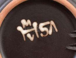 3 darab Hódmezővásárhelyi barna mázas virágmintás falitál, áttört mintásak, hibátlanok, d: 22,5-28 c...