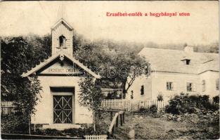 Hegybánya, Pjerg, Piarg, Siegelsberg, Stiavnické Bane (Selmecbánya, Banská Stiavnica); Erzsébet-emlék a hegybányai úton. Grohmann kiadása / monument, road (r)