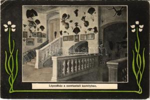 Szentantal, Svaty Anton, Sväty Anton; lépcsőház a kastélyban, belső. Joerges 1908. / staircase in the castle, interior. Art Nouveau (EK)