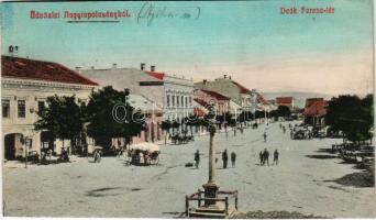 1909 Nagytapolcsány, Topolcany; Deák Ferenc tér. Platzko Gyula kiadása / square (vágott / cut)