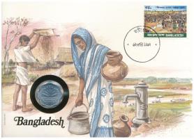 Banglades 1978. 10P FAO bélyeges érmés borítékon, ismertetővel T:UNC Bangladesh 1978. 10 Paisa Al-Br FAO coin in envelope with stamp, cancellation and a prospectus in german C:UNC patina