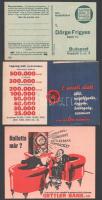 cca 1930-1940 5 db sorsjáték reklámnyomtatvány: Gorzó és Társa Bankház, Dörge Frigyes, Szücs Pál (bé...