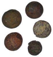 Római Birodalom 5db-os bronz érmetétel T:VF,F Roman Empire 5pcs bronze coin lot C:VF,F