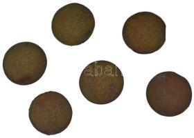 Buhara 1919-1920. (1337/1338) 10T bronz (6x) T:VF,F
Emirate of Bukhara 1919-1920. (1337/1338) 10 Te...