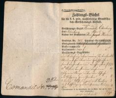 1833-1853 K. K. Privil. wechselseitige Brandschaden-Versicherungs-Anstalt, Zahlungs-Büchel / Királyi...