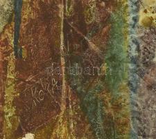 Kóka Ferenc (1934-1997): Táj (Balaton?), 1960-as évek. Olaj, farost, jelezve balra középen lent. Hát...