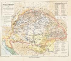 cca 1900-1910 Magyarország a pragmatica sanctio előtt 1720. Tervezte: Dr. Acsády Ignácz, rajzolta: Kogutowicz Manó. 1 : 3.000.000. Bp., Magyar Földrajzi Intézet Rt., 37x32 cm